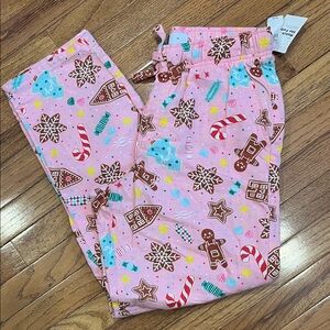 Old Navy Gingerbread and Candy Cane Pajamas M